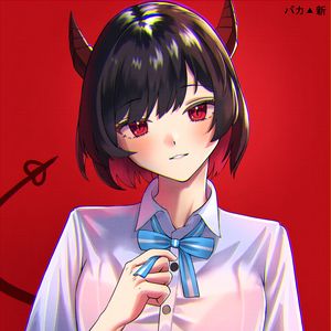 Preview wallpaper girl, demon, glance, anime