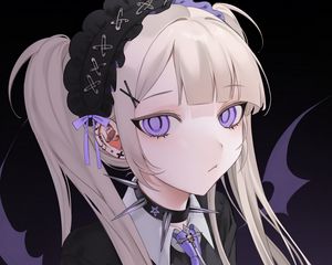 Preview wallpaper girl, demon, glance, anime, art, cartoon