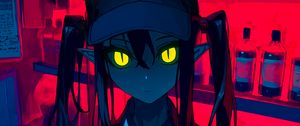 Preview wallpaper girl, demon, horns, dark, anime