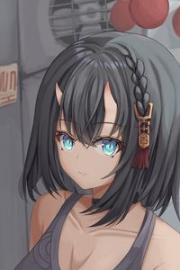 Preview wallpaper girl, demon, horns, glance, anime