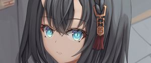 Preview wallpaper girl, demon, horns, glance, anime