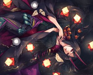 Preview wallpaper girl, demon, horns, anime