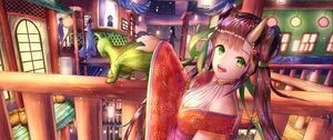 Preview wallpaper girl, demon, horns, holiday, anime, art