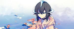 Preview wallpaper girl, demon, mushrooms, anime, art