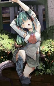 Preview wallpaper girl, demon, pose, anime