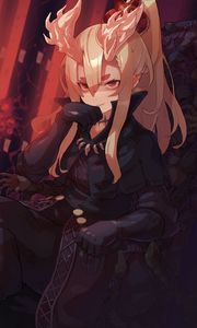 Preview wallpaper girl, demon, smile, anime, art