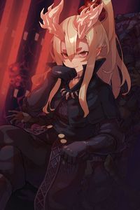 Preview wallpaper girl, demon, smile, anime, art