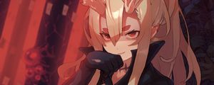 Preview wallpaper girl, demon, smile, anime, art