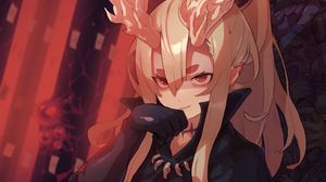 Preview wallpaper girl, demon, smile, anime, art