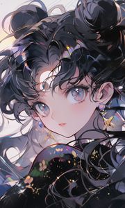 Preview wallpaper girl, diadem, jewelry, glow, anime