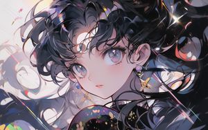 Preview wallpaper girl, diadem, jewelry, glow, anime