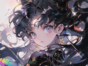 Preview wallpaper girl, diadem, jewelry, glow, anime