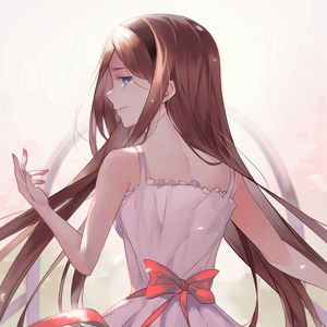 Preview wallpaper girl, dress, anime, art, cartoon