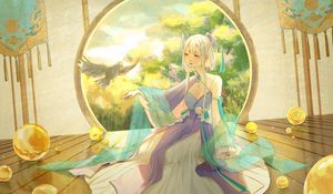 Preview wallpaper girl, dress, anime, art, japan