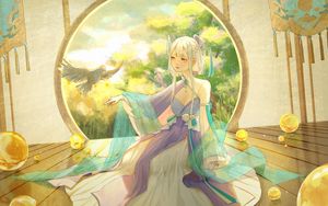 Preview wallpaper girl, dress, anime, art, japan