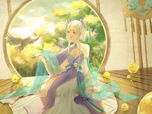 Preview wallpaper girl, dress, anime, art, japan