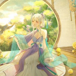 Preview wallpaper girl, dress, anime, art, japan