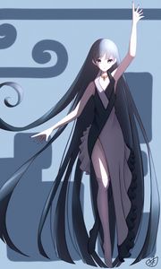 Preview wallpaper girl, dress, anime, art, gray