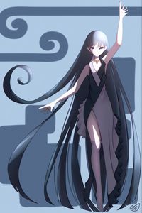 Preview wallpaper girl, dress, anime, art, gray