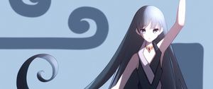 Preview wallpaper girl, dress, anime, art, gray