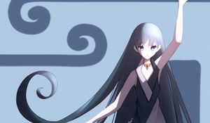 Preview wallpaper girl, dress, anime, art, gray