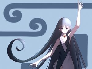 Preview wallpaper girl, dress, anime, art, gray