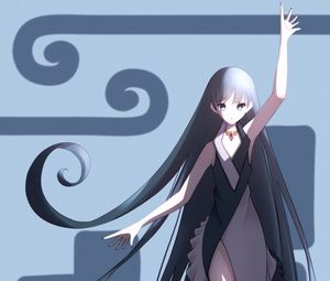 Preview wallpaper girl, dress, anime, art, gray