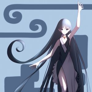 Preview wallpaper girl, dress, anime, art, gray