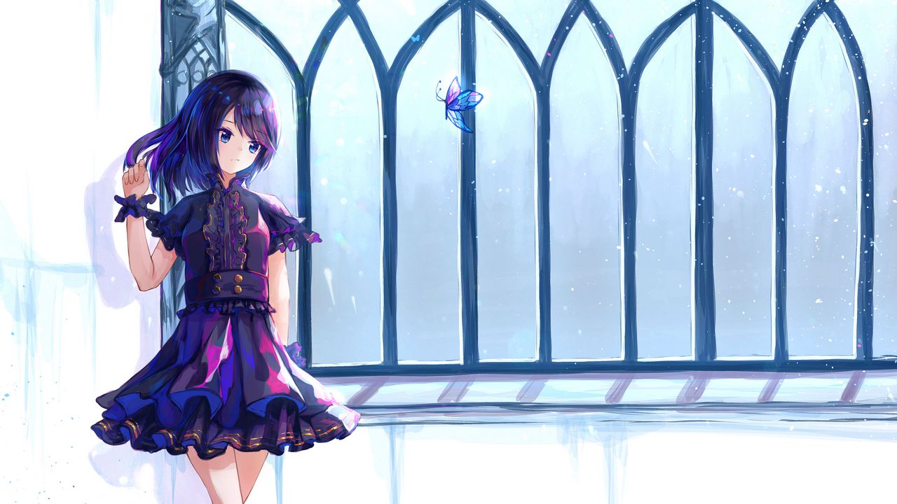 Wallpaper girl, dress, anime