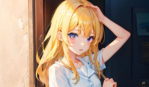 Preview wallpaper girl, dress, bag, anime, summer