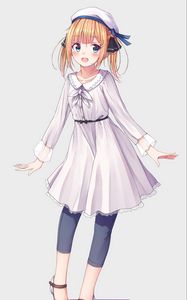 Preview wallpaper girl, dress, beret, anime, art
