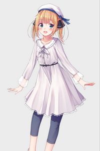 Preview wallpaper girl, dress, beret, anime, art