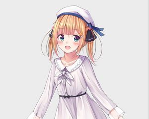 Preview wallpaper girl, dress, beret, anime, art