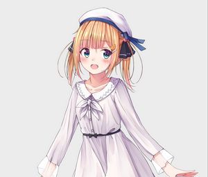 Preview wallpaper girl, dress, beret, anime, art