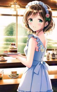 Preview wallpaper girl, dress, cake, anime
