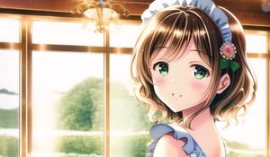 Preview wallpaper girl, dress, cake, anime