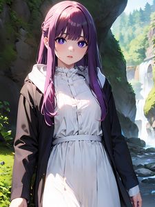 Preview wallpaper girl, dress, cape, anime, art