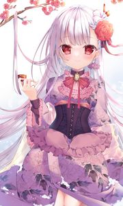 Preview wallpaper girl, dress, corset, anime, art