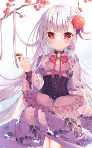 Preview wallpaper girl, dress, corset, anime, art