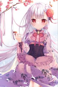 Preview wallpaper girl, dress, corset, anime, art