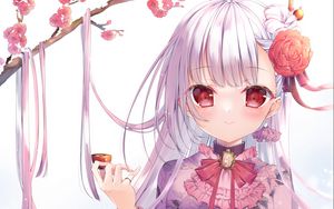 Preview wallpaper girl, dress, corset, anime, art