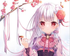 Preview wallpaper girl, dress, corset, anime, art