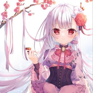 Preview wallpaper girl, dress, corset, anime, art