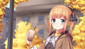 Preview wallpaper girl, dress, cup, anime