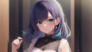 Preview wallpaper girl, dress, earrings, anime, art