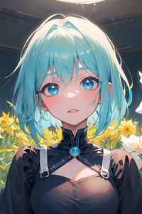 Preview wallpaper girl, dress, flowers, art, anime