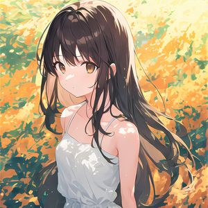 Preview wallpaper girl, dress, flowers, paint, anime