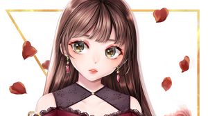 Preview wallpaper girl, dress, glance, anime, art, red