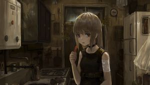 Preview wallpaper girl, dress, glance, anime, art, gloomy