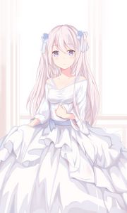 Preview wallpaper girl, dress, glance, anime, light